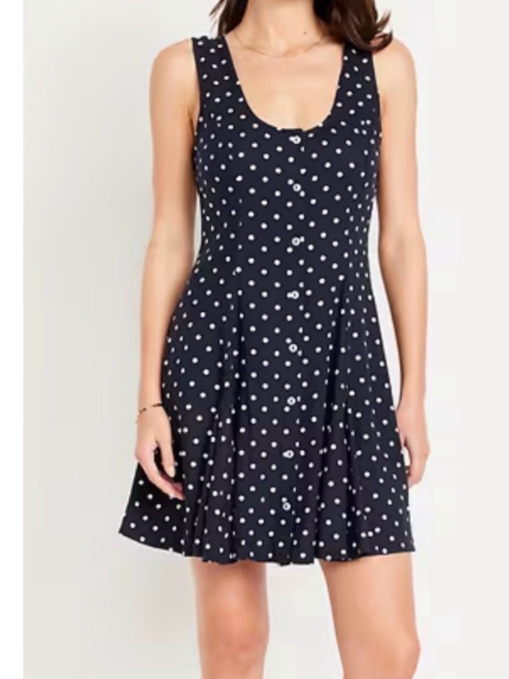 Brand New! Old Navy Navy Blue Polka Dot Midi Dress